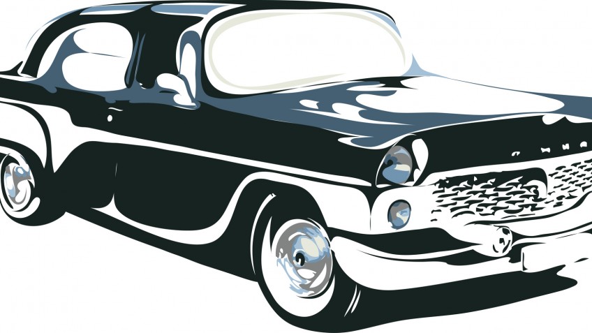 retro car in vector format