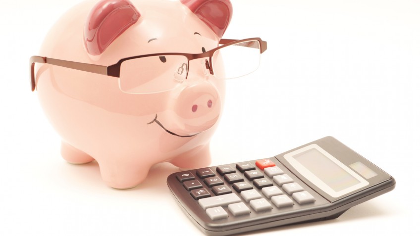 Pink Piggy Bank With Calculator