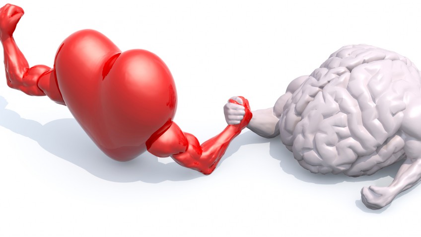 heart and brain arm wrestling