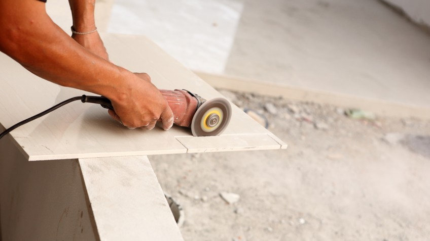 floor tile installation for house building