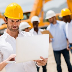 Engineer at a construction site