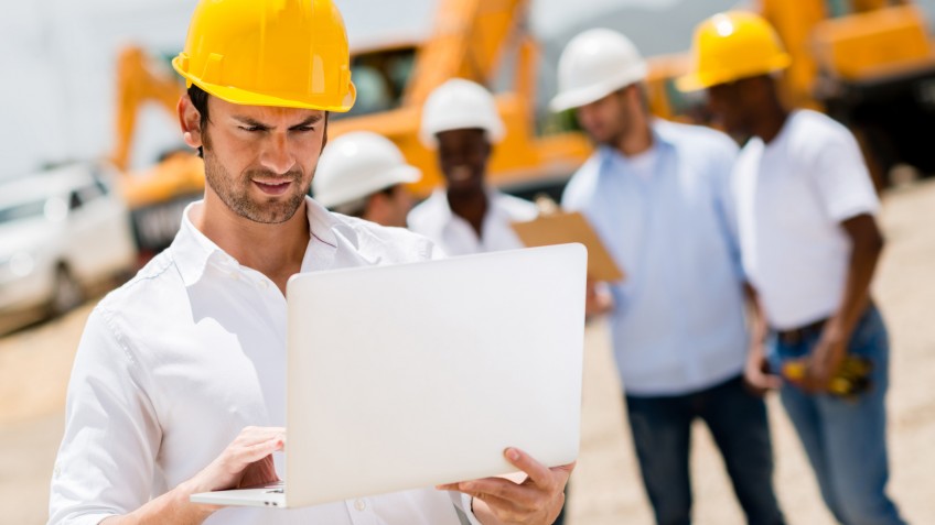 Engineer at a construction site