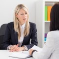 Young woman in job interview