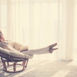 Woman relaxing in chair