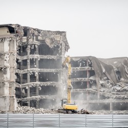 demolition of old industrial building