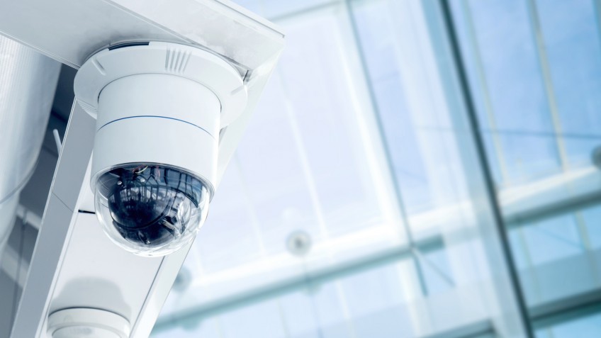 Security, CCTV camera in the office building