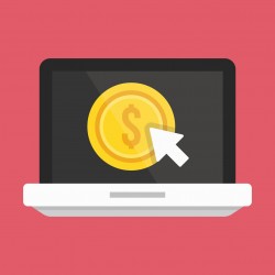 Vector Laptop Pay per Click Icon