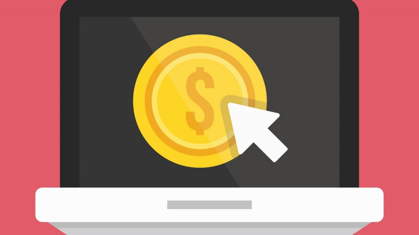 Vector Laptop Pay per Click Icon