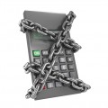 Chained calculator from the side
