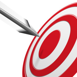 Arrows hitting the center of the target - success business concept