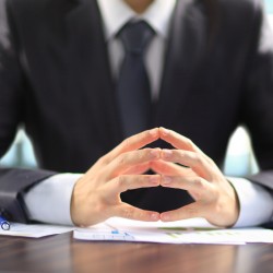 Businessman working with documents in the office