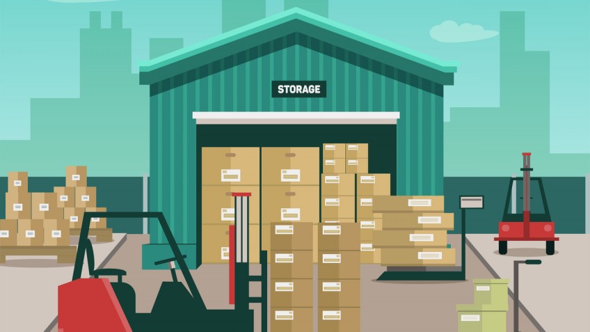 Vector illustration stack of containers, eps 10