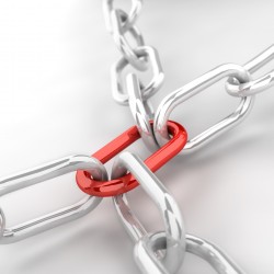 Chain with red joining link